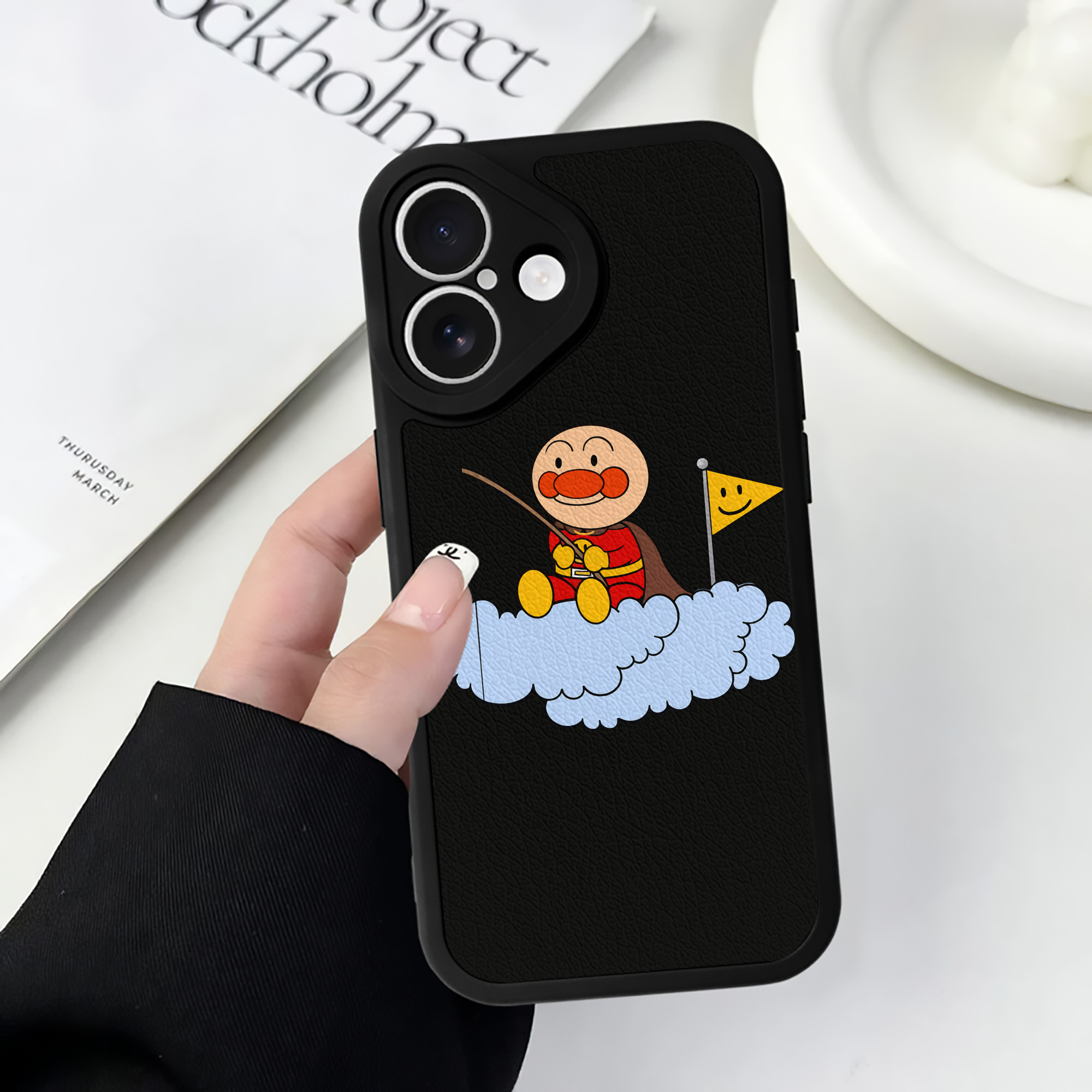 （画像用） アンパンマン Anpanman 【iPhone 16シリーズ対応】シリコンスマホケース（レザー調） 材質：シリコン